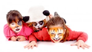girls in animal facepaint