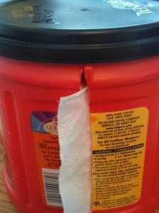 camping hacks toilet paper in tin