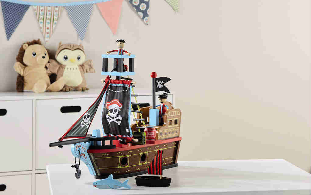 little town wooden pirate ship