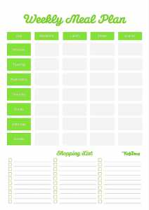 Free Weekly Meal Plan Download - Mykidstime