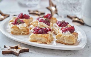 Easy Christmas recipes - brie and cranberry tarts