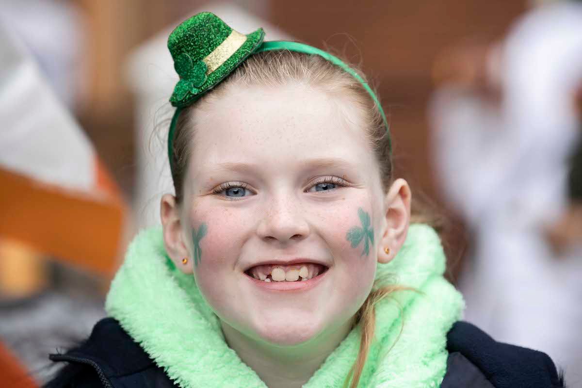 St Patricks Festival_Dublin_Parade girl dressed in green St Patrick's Festival