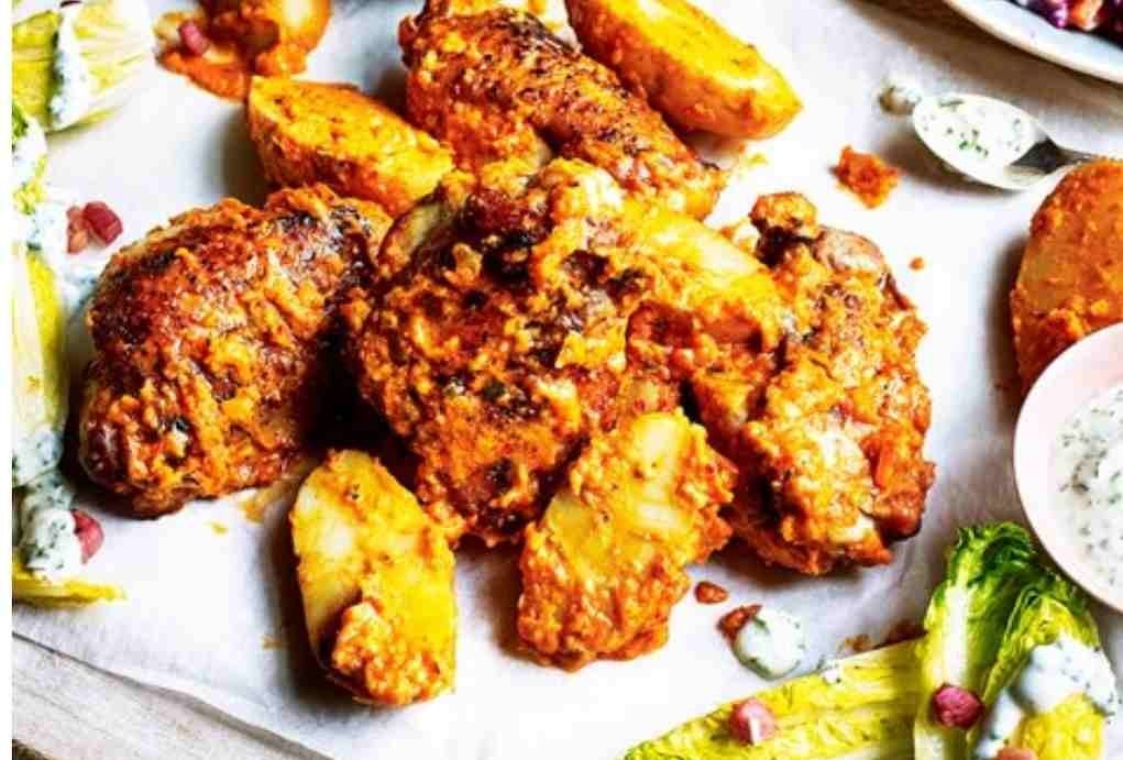 Buffalo Style Slow Cooked Potato & Chicken recipe
