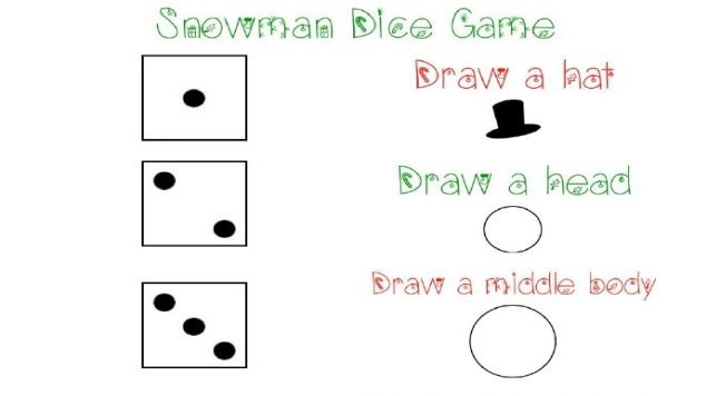Christmas Games for Children: Snowman Dice Games