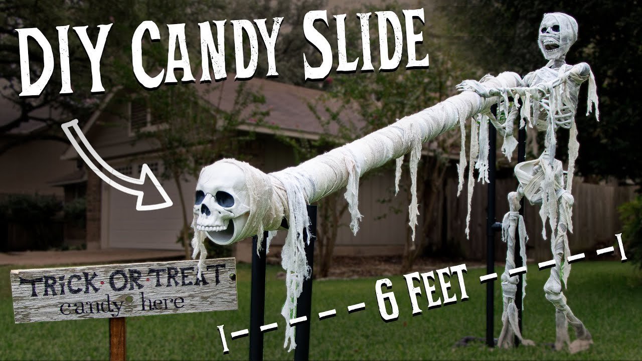 This Deadly DIY Halloween Candy Slide Might Just Save Trick or Treating!