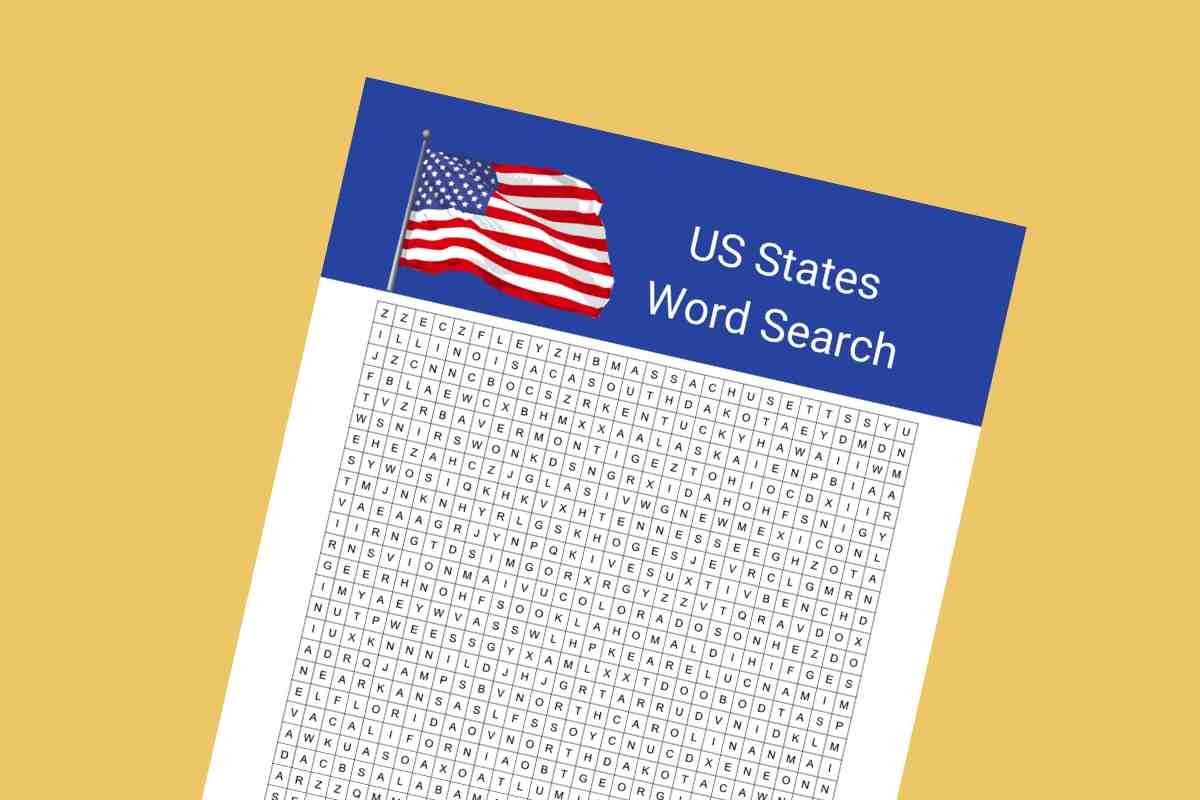 Find All 50 States! Download Your Free US State Word Search