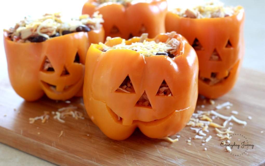 Halloween Stuffed Peppers recipe