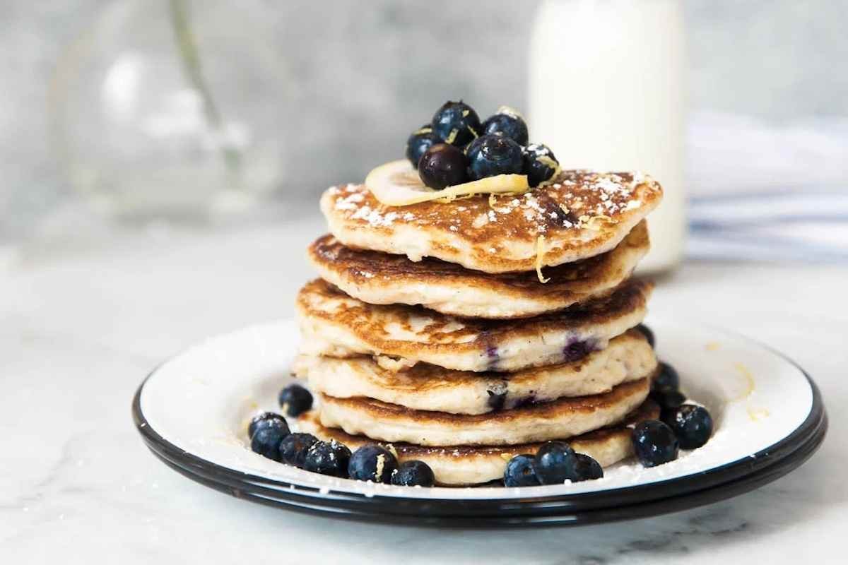 Lemon, Blueberry Quinoa Pancakes recipe
