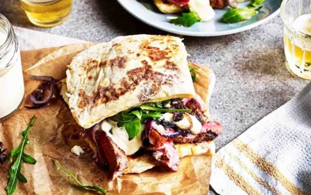 Potato Farl and Steak Sandwich with Caramelised Red Onions recipe