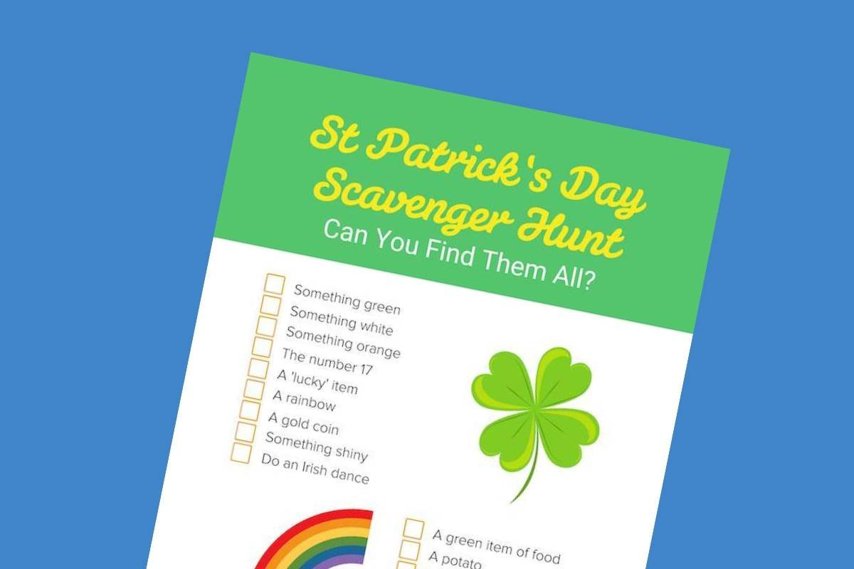 Download Your FREE St Patrick’s Day Scavenger Hunt for Kids